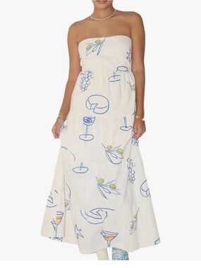 Strapless White Maxi Dress XS